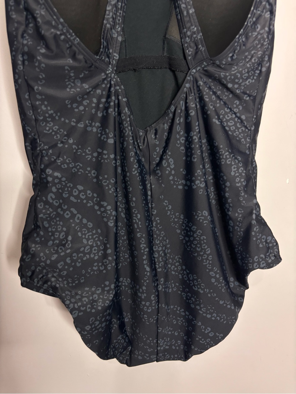 Speedo Black Subtle Leopard Print Racerback One Piece Swimsuit, Size 18 - Picture 9 of 14